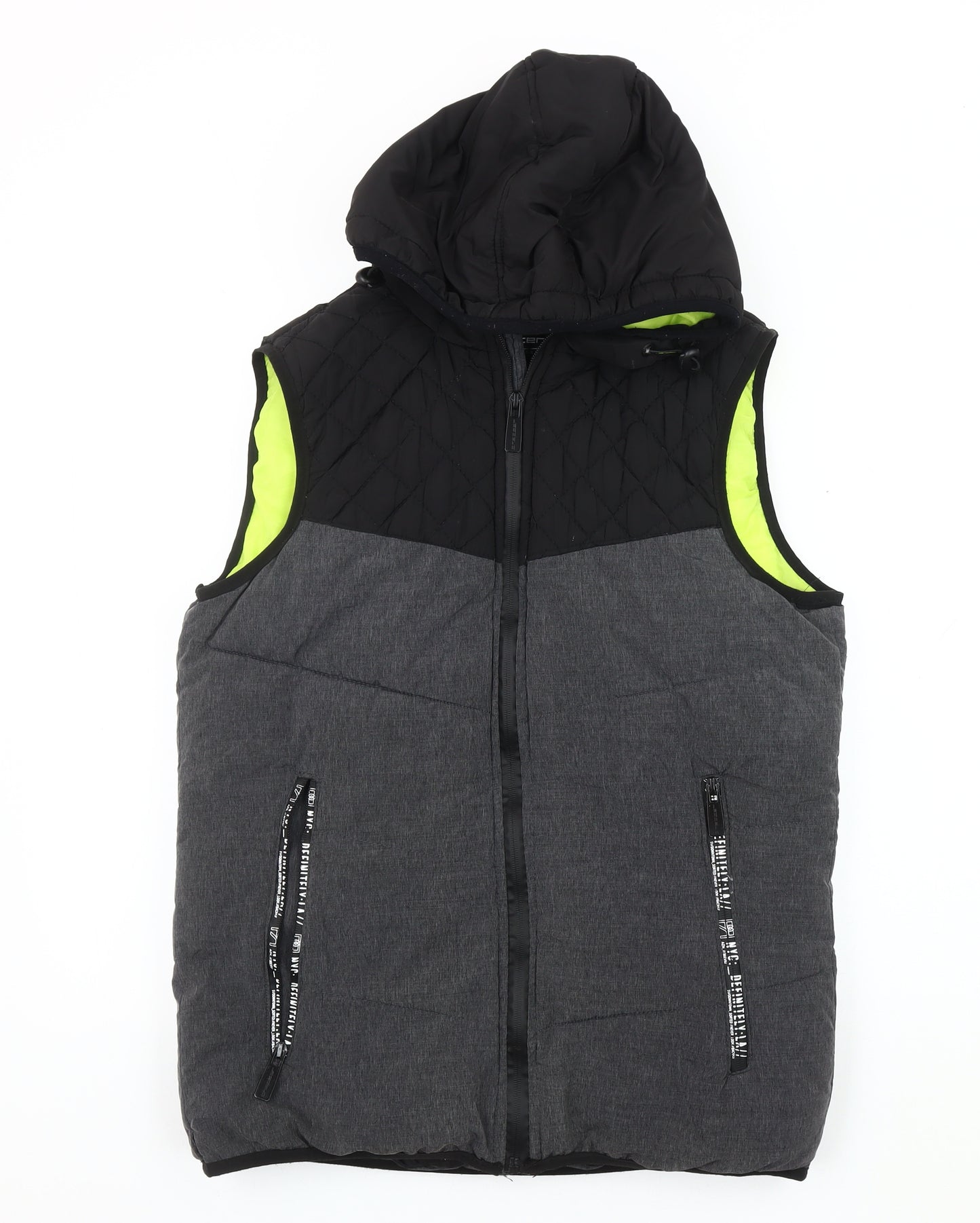 Chapter Men's Black Puffer Hooded Waistcoat S