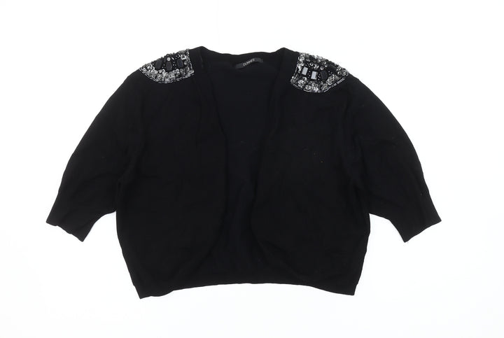 Dunnes Women's Black Beaded Open Front Cardigan M