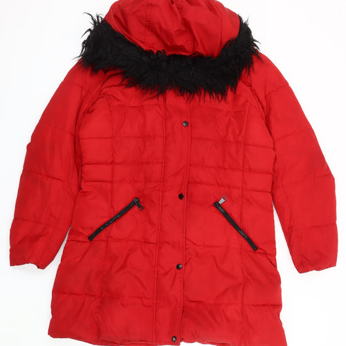 Studio Outerwear Red Women's Puffer Jacket Coat Size 14