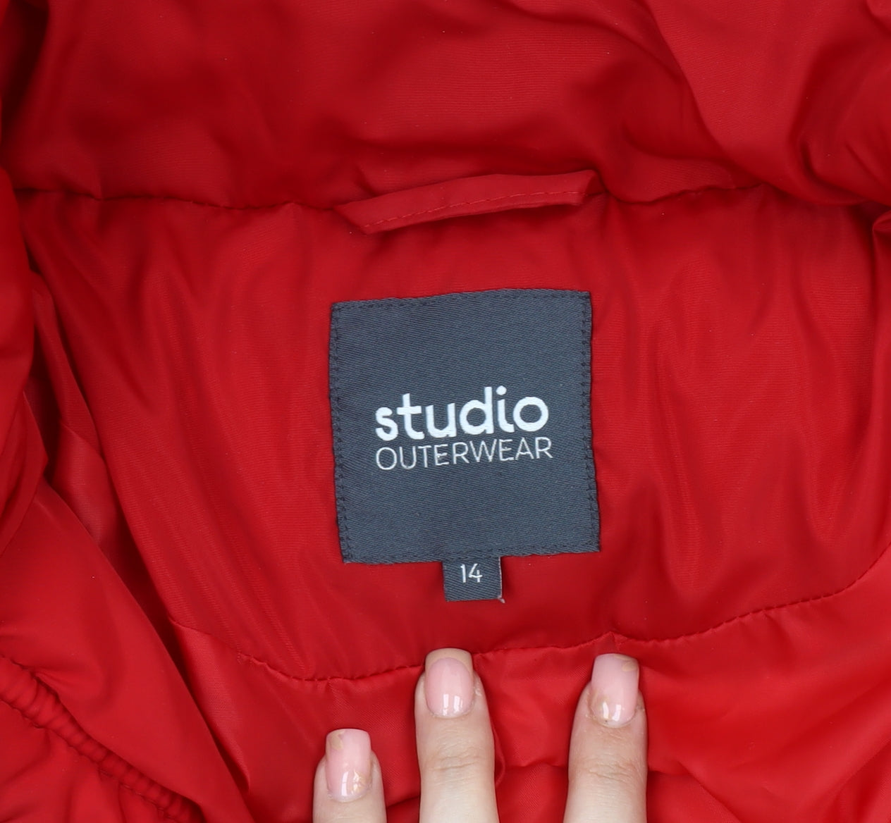 Studio Outerwear Red Women's Puffer Jacket Coat Size 14