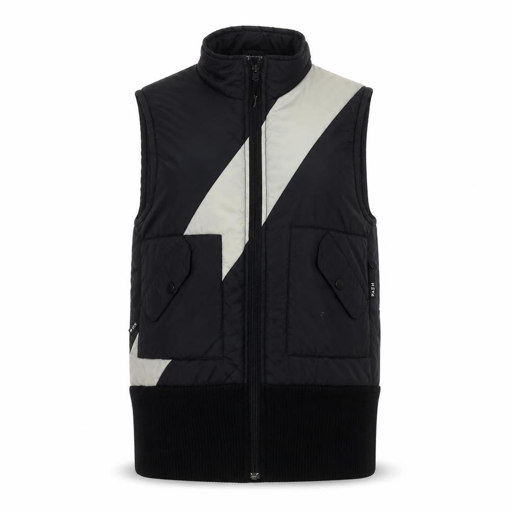 Front view of PASH Women's Black Quilted Waistcoat, size 8