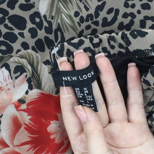 New Look Women's Multicoloured Midi Pencil Skirt - Size 10