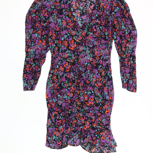 Zara Women's Multicoloured Floral Dress Size 8
