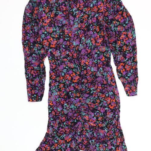 Zara Women's Multicoloured Floral Dress Size 8