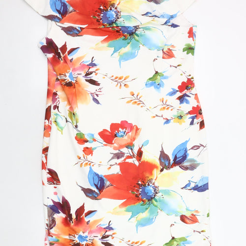 Glitz Women's Multicoloured Floral Dress, Size 18, Off Shoulder