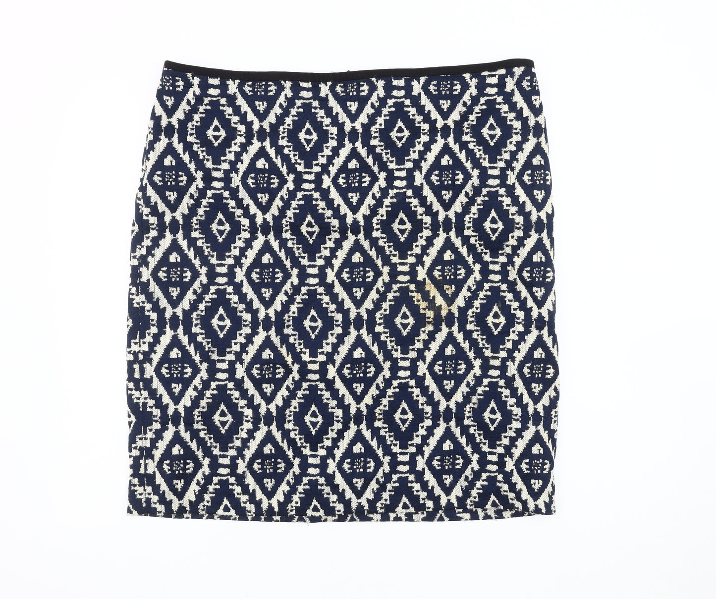 Marks and Spencer Women's Blue Geometric Pencil Skirt Size 18