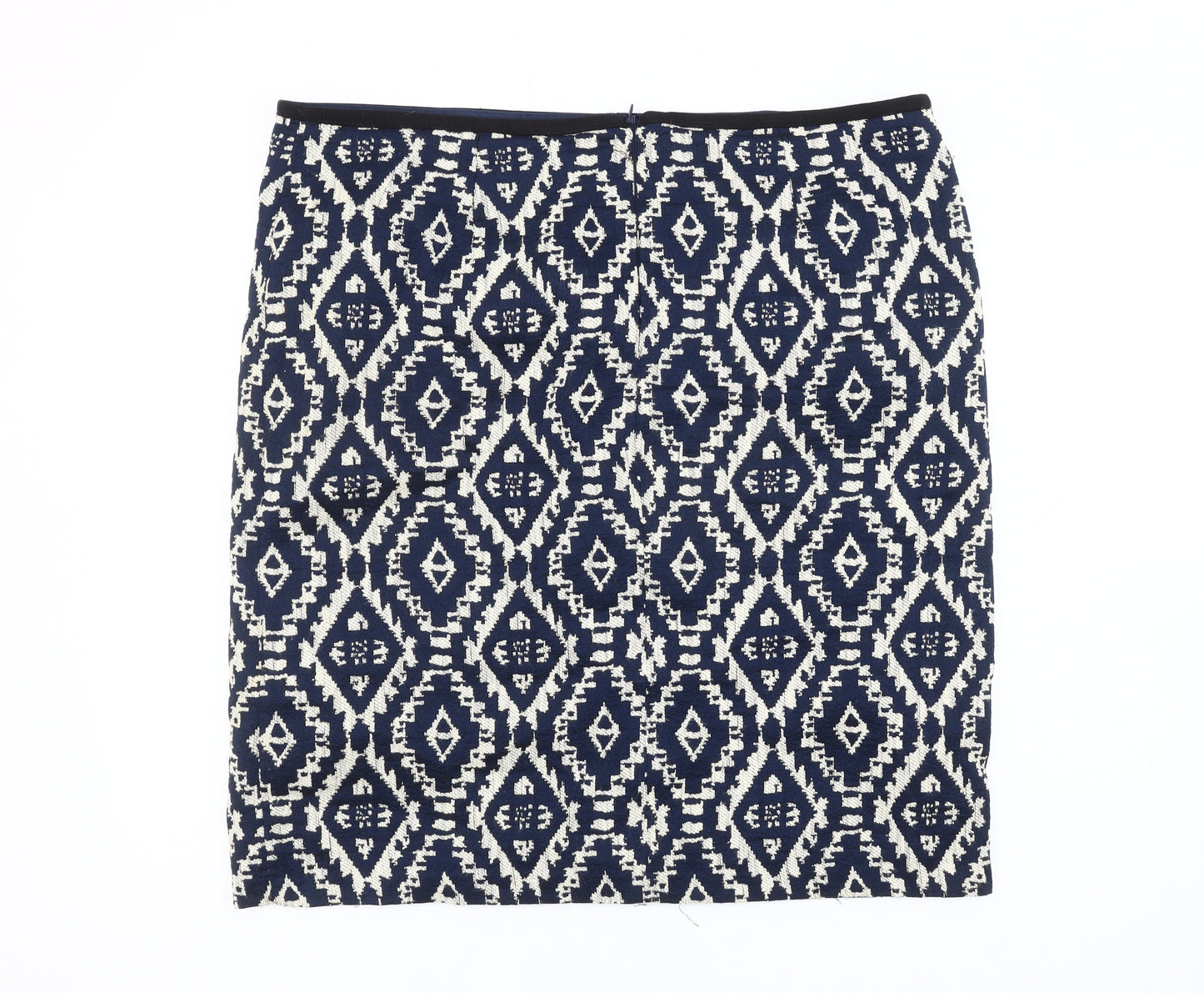 Marks and Spencer Women's Blue Geometric Pencil Skirt Size 18