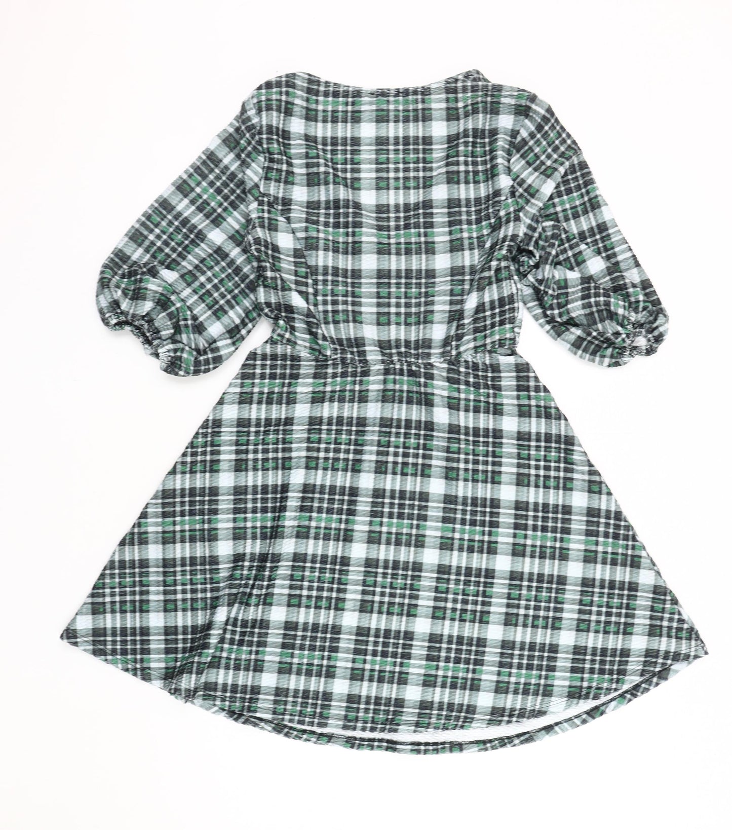 ASOS Design Women’s Multicoloured Plaid V-Neck Dress, Size 8