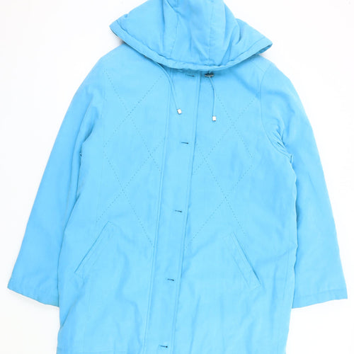 Klass Collection Women's Blue Quilted Hooded Jacket L