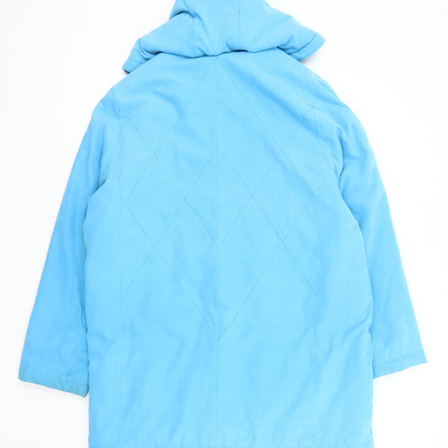 Klass Collection Women's Blue Quilted Hooded Jacket L