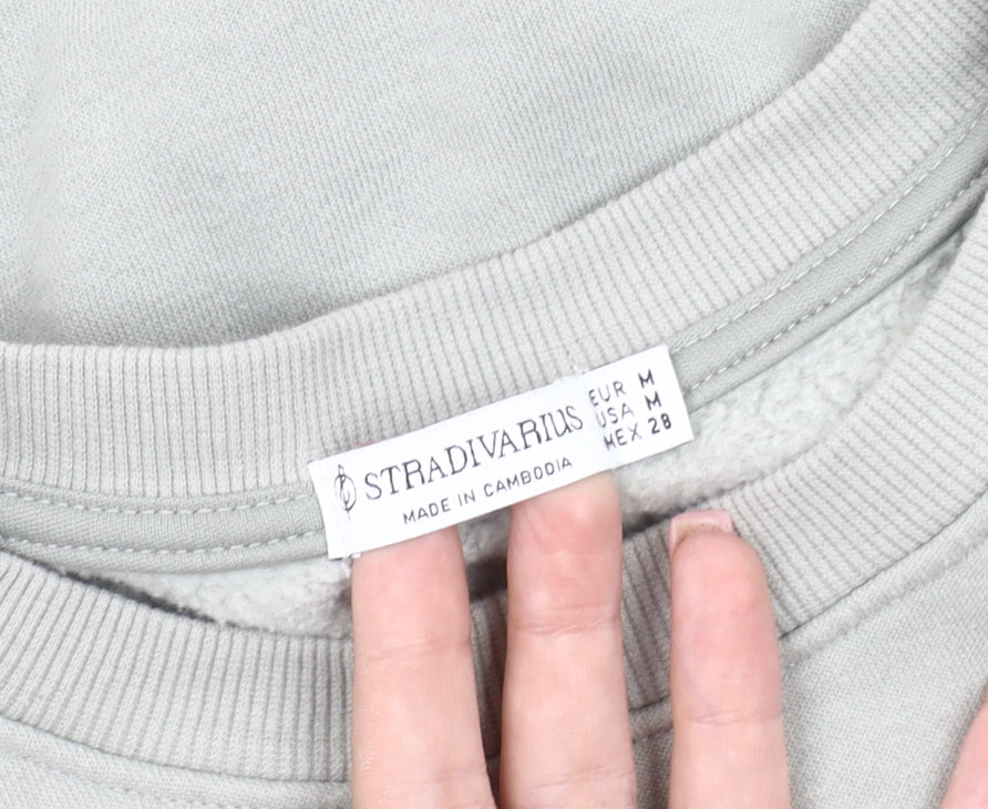 Stradivarius Women's Grey Pullover Sweatshirt Size 12