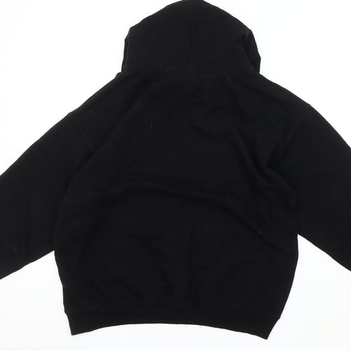 BoohooMAN Men's Black Pullover Hoodie S, Graphic Print