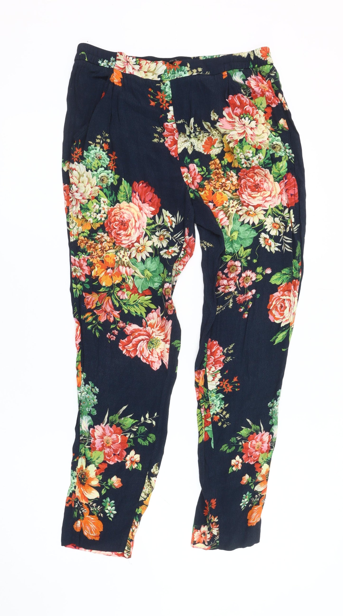 Zara Women’s Multicoloured Floral Cropped Trousers M