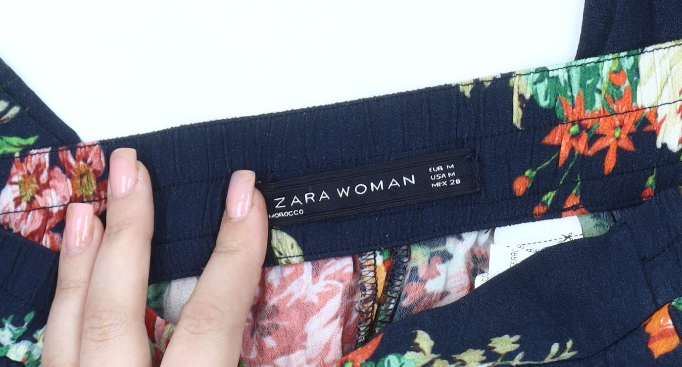 Zara Women’s Multicoloured Floral Cropped Trousers M