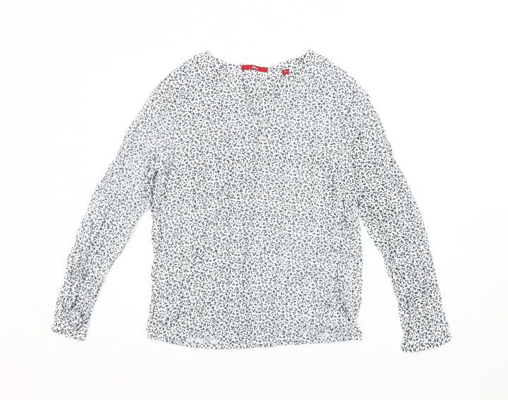s.Oliver Women's Floral Blouse, Size 12, Long Sleeve