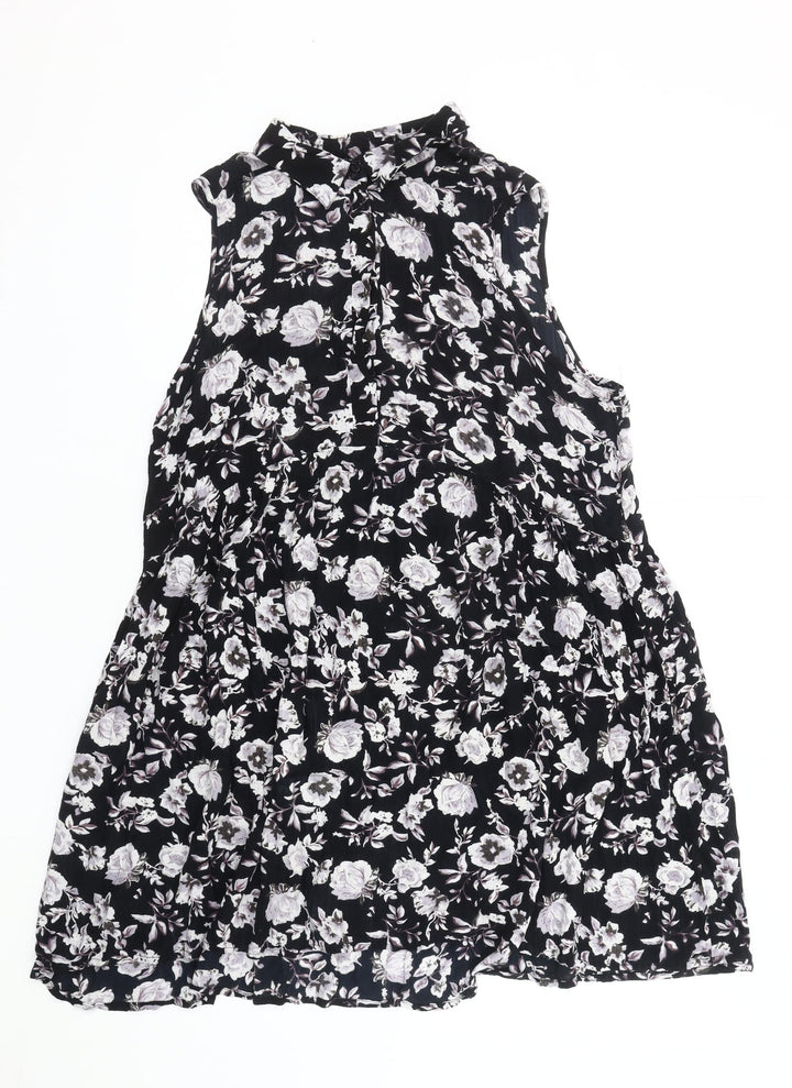 Innocence Women's Black Floral Shift Dress Size 16