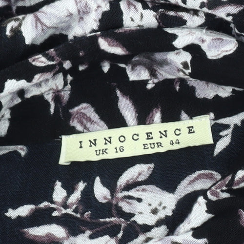 Innocence Women's Black Floral Shift Dress Size 16