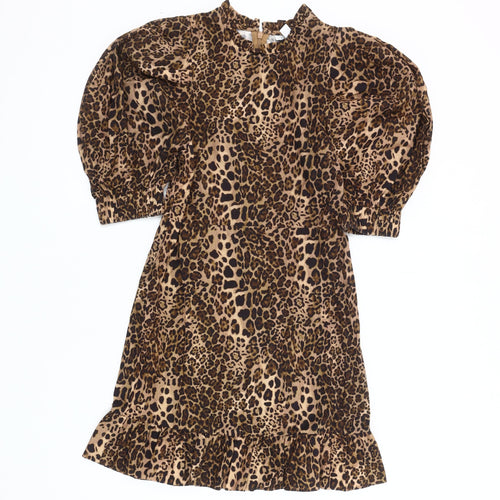 Topshop Women's Brown A-Line Dress UK Size 6 Party