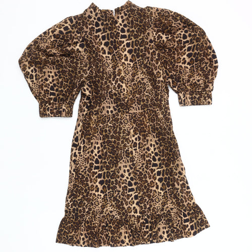 Topshop Women's Brown A-Line Dress UK Size 6 Party