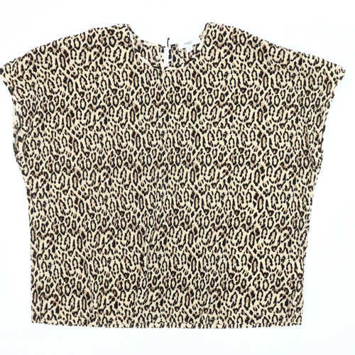 Marks and Spencer Women's Beige Animal Print T-Shirt, Size 20