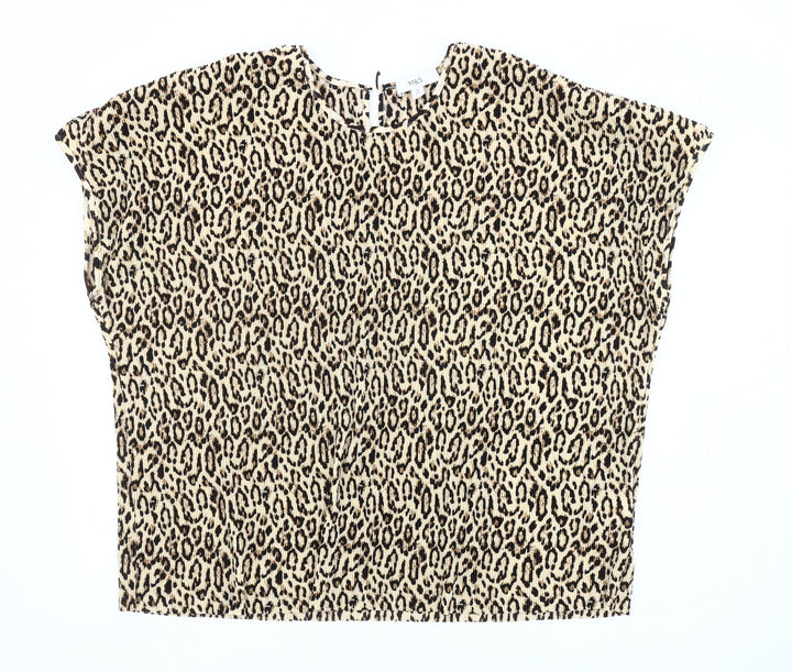 Marks and Spencer Women's Beige Animal Print T-Shirt, Size 20