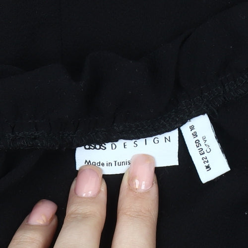ASOS DESIGN Black Trapeze Dress in Plus Size