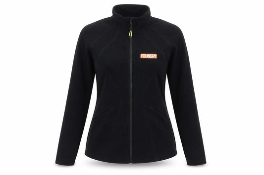 Front view of LNDR Women's Black XS Activewear Jacket with Zip