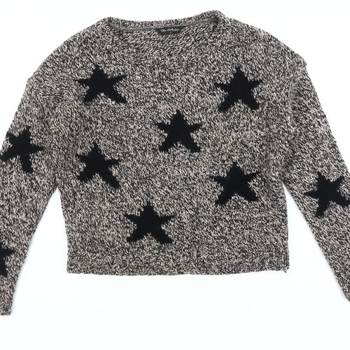 Miss Selfridge Women's Multicoloured Star Pullover Jumper Size 8