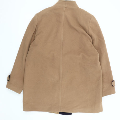 Kesta London Women's Beige Wool Cashmere Blend Pea Coat Size 14