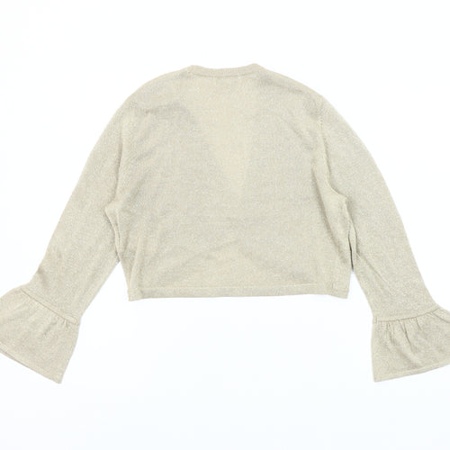 Monsoon Women Gold Shrug M Bell Sleeve Casual
