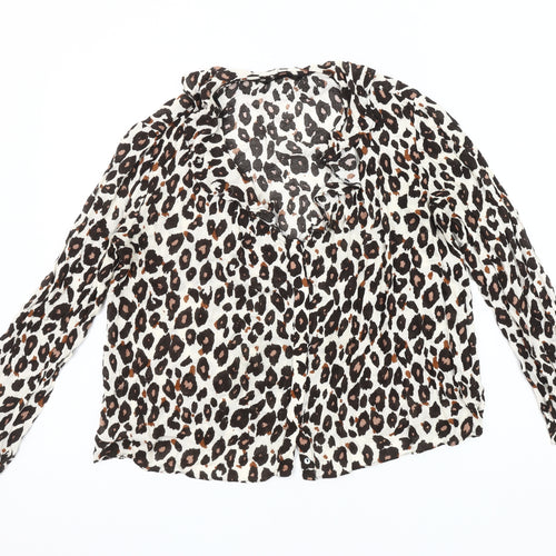 Zara Basic Women's Multicoloured Animal Print Blouse M