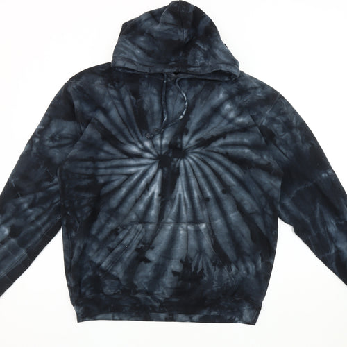 Colortone Men's Black Tie Dye Pullover Hoodie M