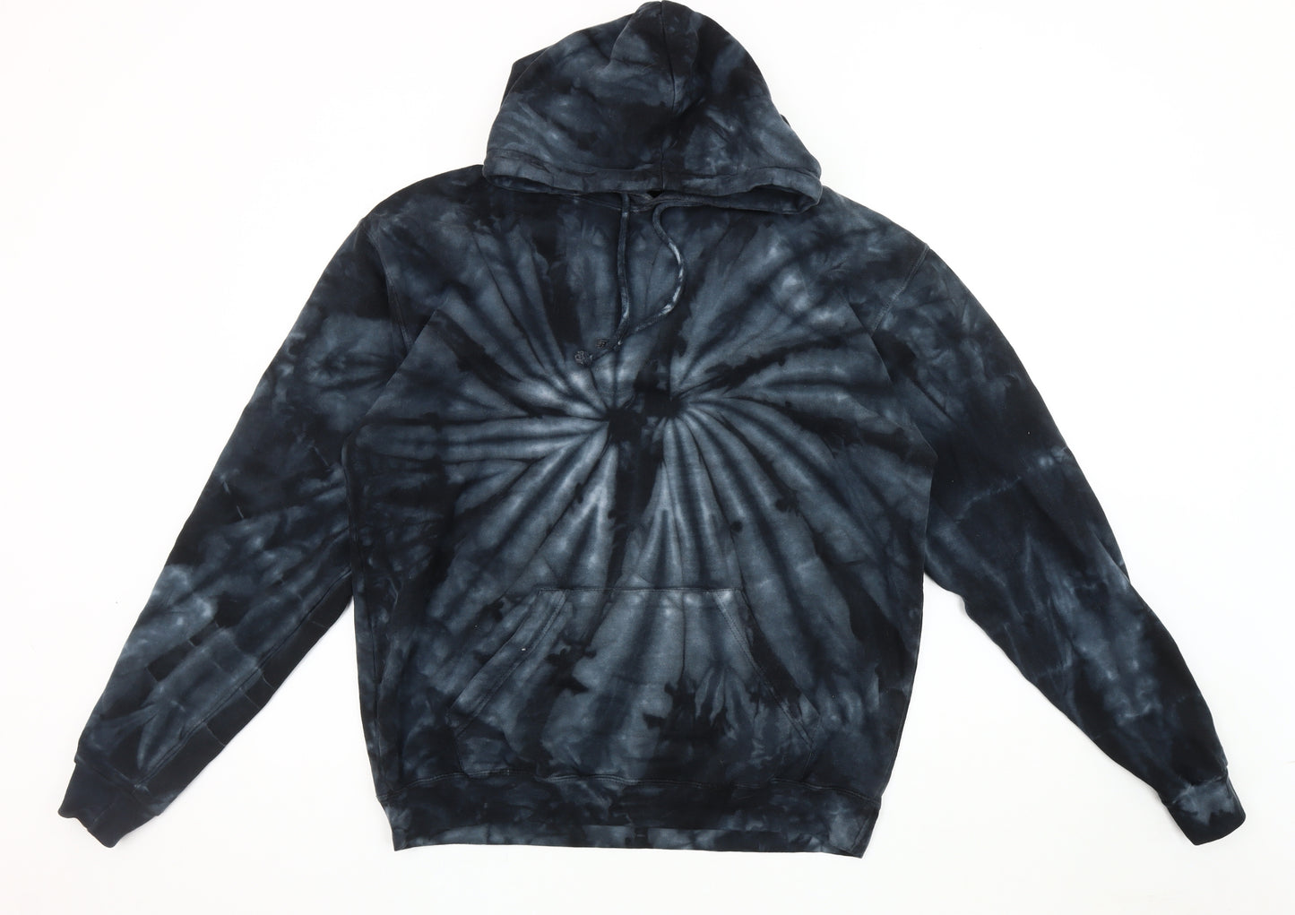 Colortone Men's Black Tie Dye Pullover Hoodie M