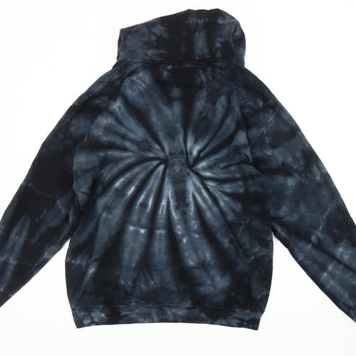 Colortone Men's Black Tie Dye Pullover Hoodie M
