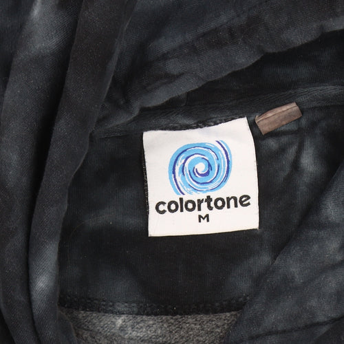Colortone Men's Black Tie Dye Pullover Hoodie M