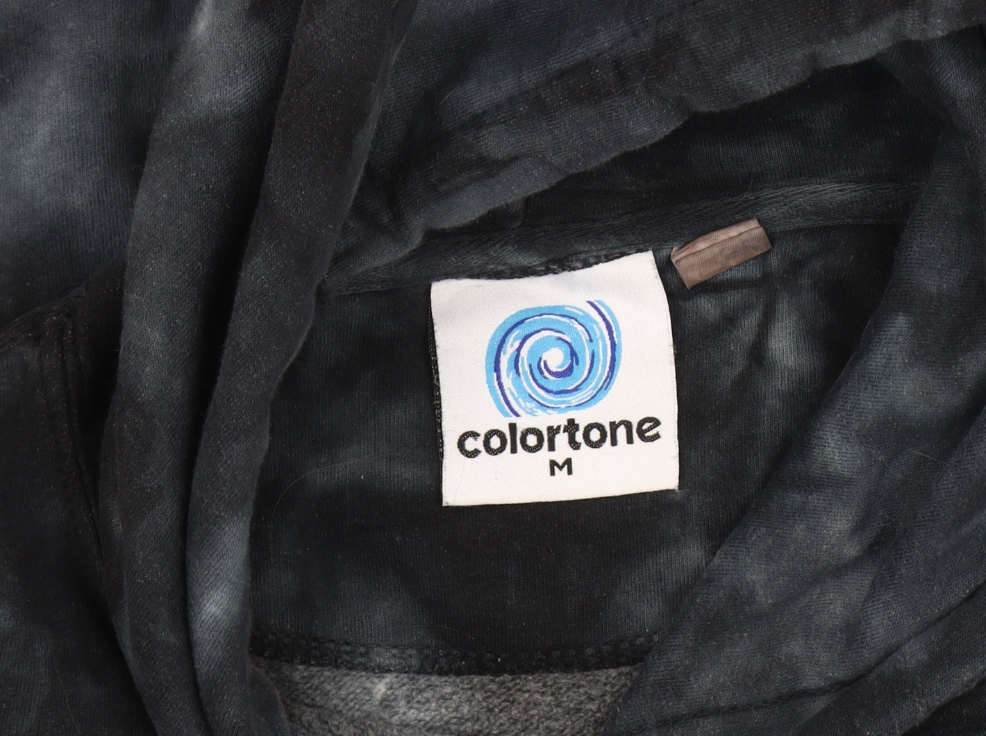 Colortone Men's Black Tie Dye Pullover Hoodie M
