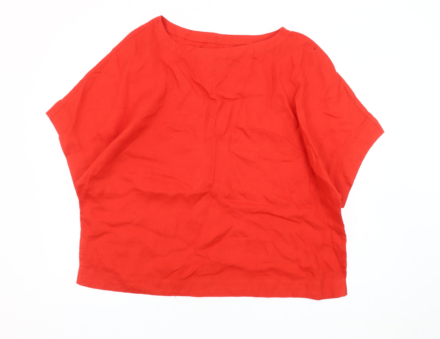 Marks and Spencer Women's Red Linen Blouse - Size 16