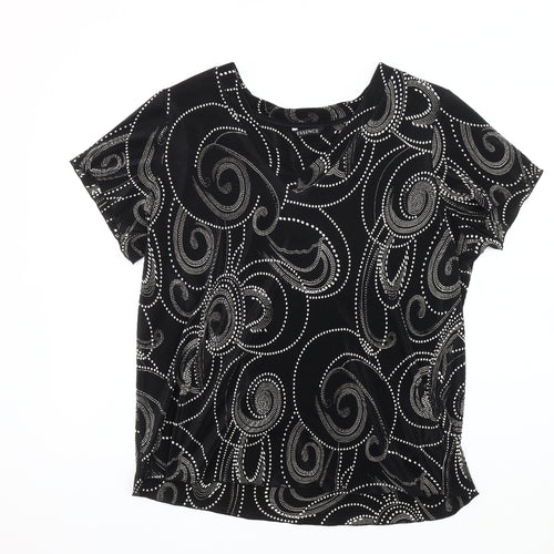 Evans Women's Black Geometric V-Neck Plus Top