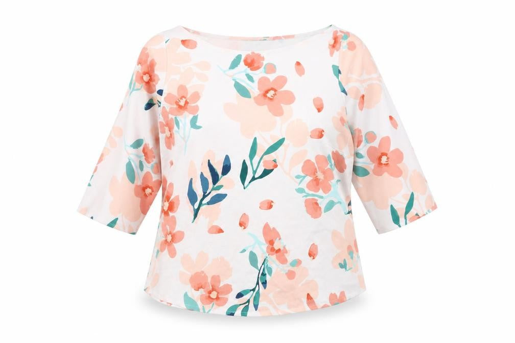 Front view of FableStreet Women's Floral Tunic Blouse XL