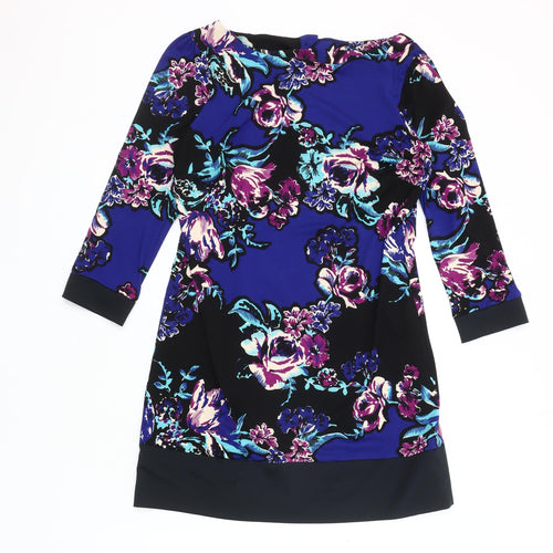 M&Co Women's Multicoloured Floral 3/4 Sleeve Dress