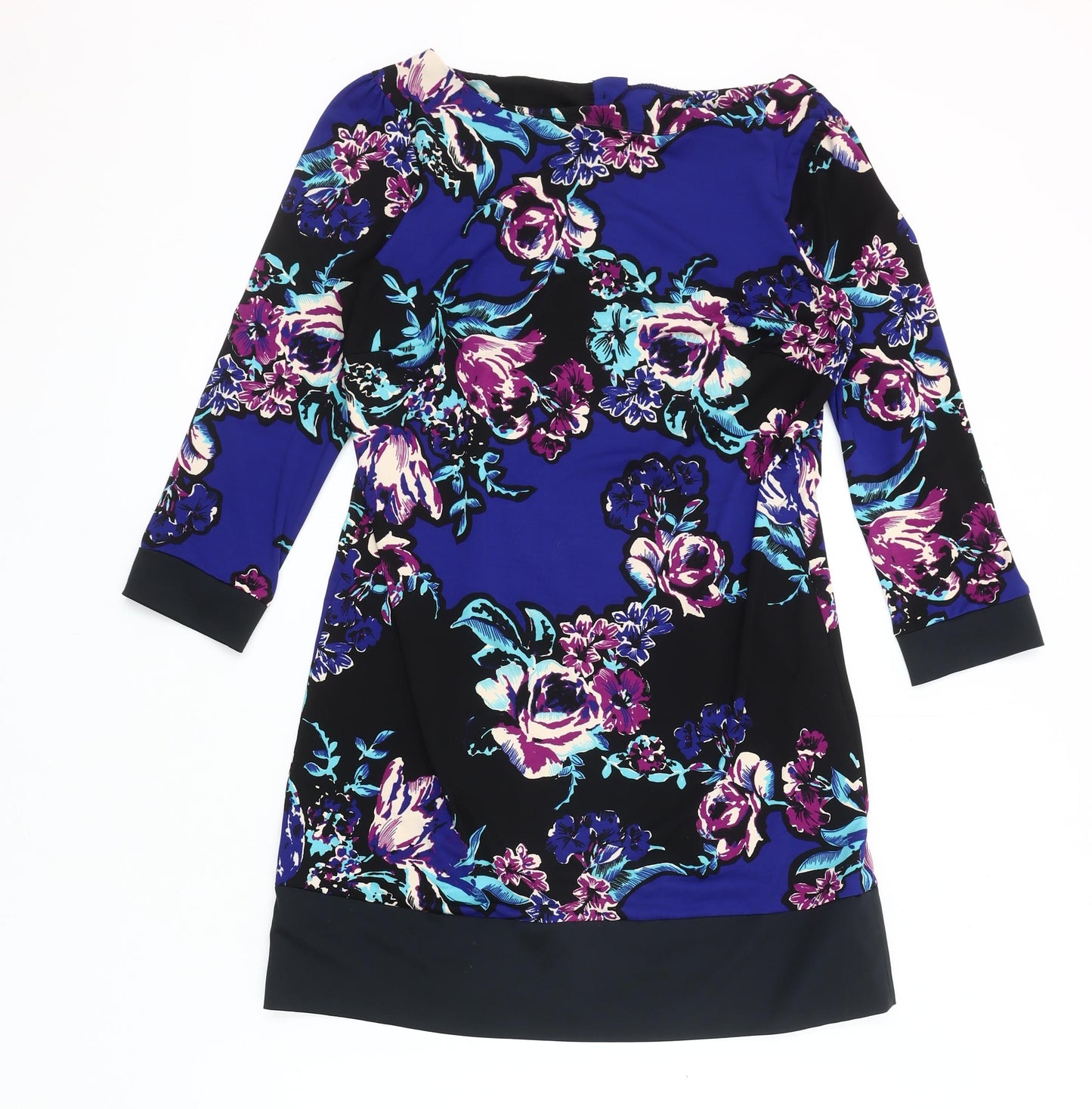 M&Co Women's Multicoloured Floral 3/4 Sleeve Dress