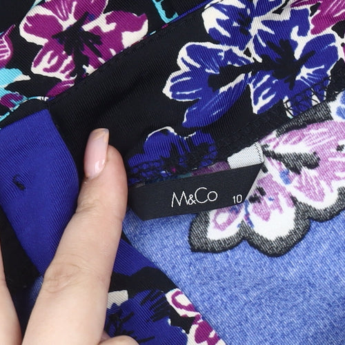 M&Co Women's Multicoloured Floral 3/4 Sleeve Dress
