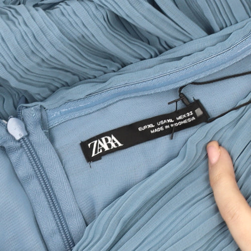ZARA Women's Blue Strapless A-Line Dress, Size 4