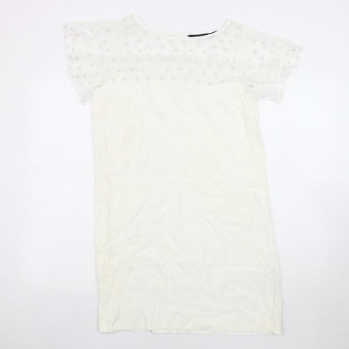 Zara Woman Ivory Shift Dress Women M Size 12