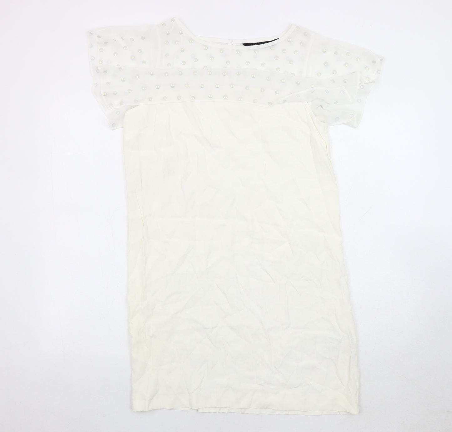Zara Woman Ivory Shift Dress Women M Size 12