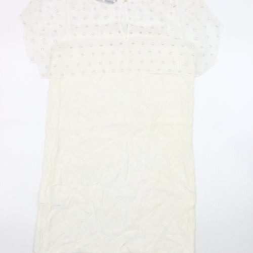 Zara Woman Ivory Shift Dress Women M Size 12