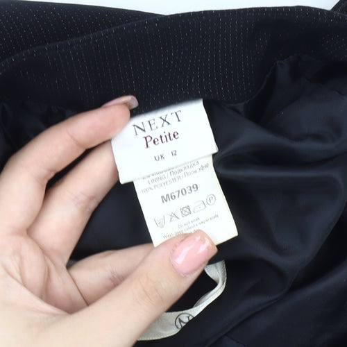 Next Women's Black Petite Pencil Skirt, Size 12, Lined