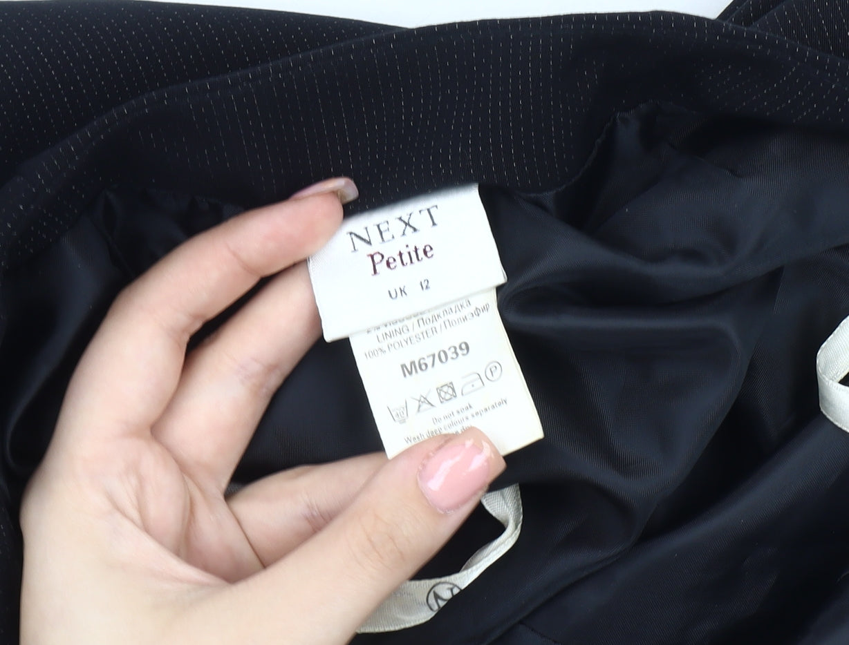 Next Women's Black Petite Pencil Skirt, Size 12, Lined