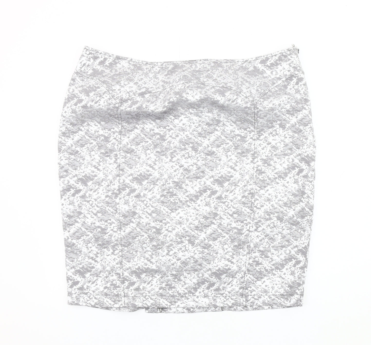 Marks and Spencer Women's Grey Geometric Pencil Skirt Size 20