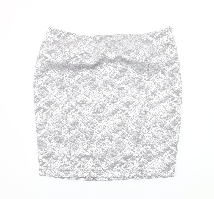 Marks and Spencer Women's Grey Geometric Pencil Skirt Size 20